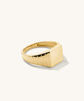 SQUARE SIGNET GOLD RING - SIZE 8 - MENS