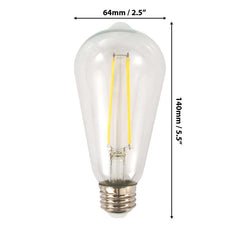 Dimmable Clear LED 7W Bulb E26 Base ST19 - 6 Pack