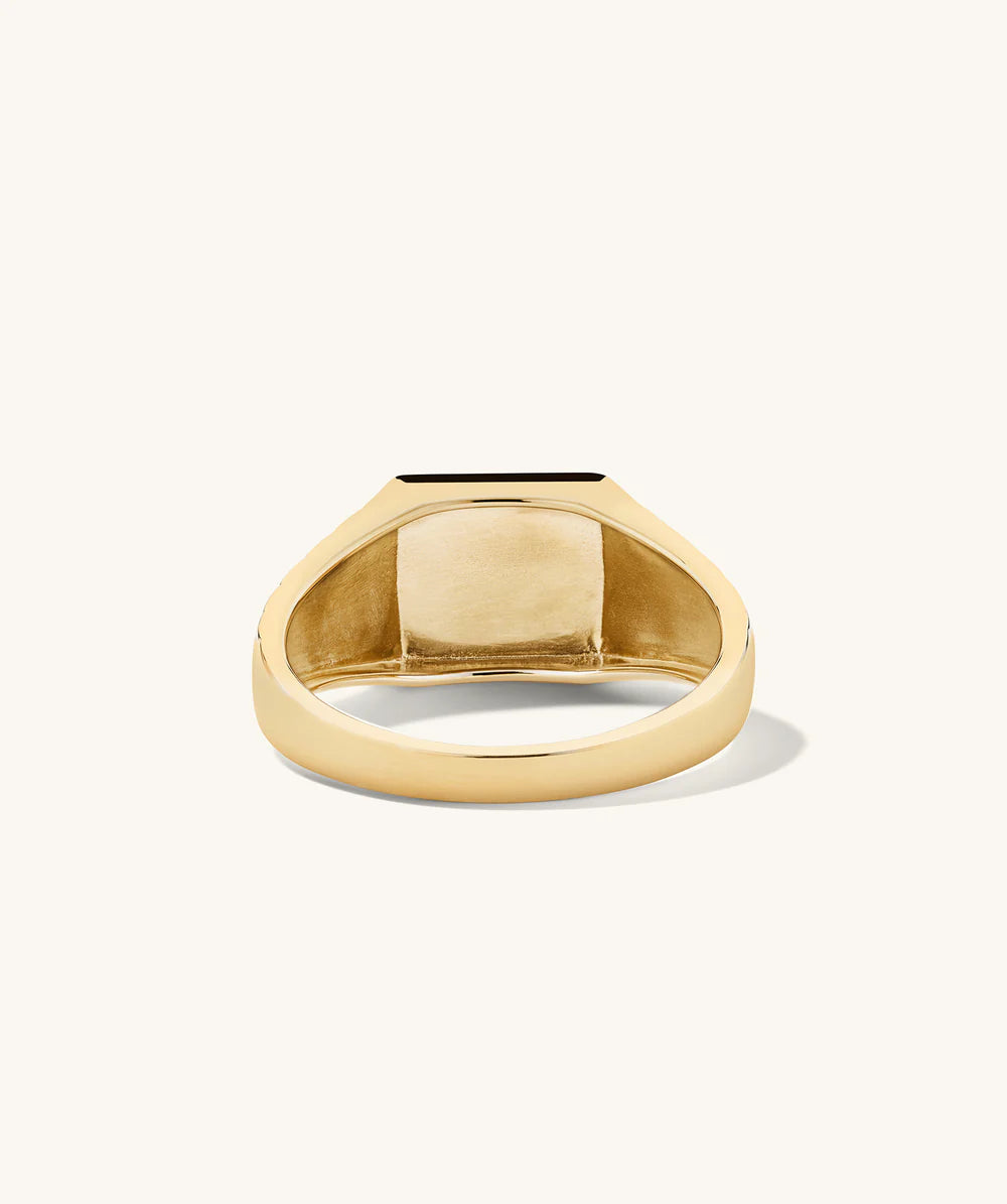 SQUARE SIGNET GOLD RING - SIZE 8 - MENS