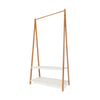 Bamboo Garment Rack with White Shelves