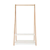 Bamboo Garment Rack with White Shelves