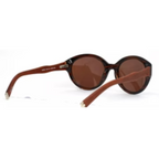 DIAGRAM AMBER WOOD WOMENS ROUND FULL RIM SUNGLASSES