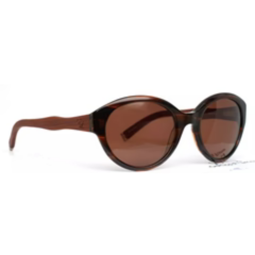 DIAGRAM AMBER WOOD WOMENS ROUND FULL RIM SUNGLASSES