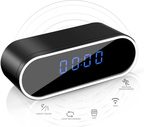 Digital Alarm Clock and WiFi Camera 1080p Motion Detection