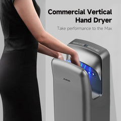 AIKE HEPA Filtered Vertical Hand Dryer Premium, 110-130V Silver Model AK2005H