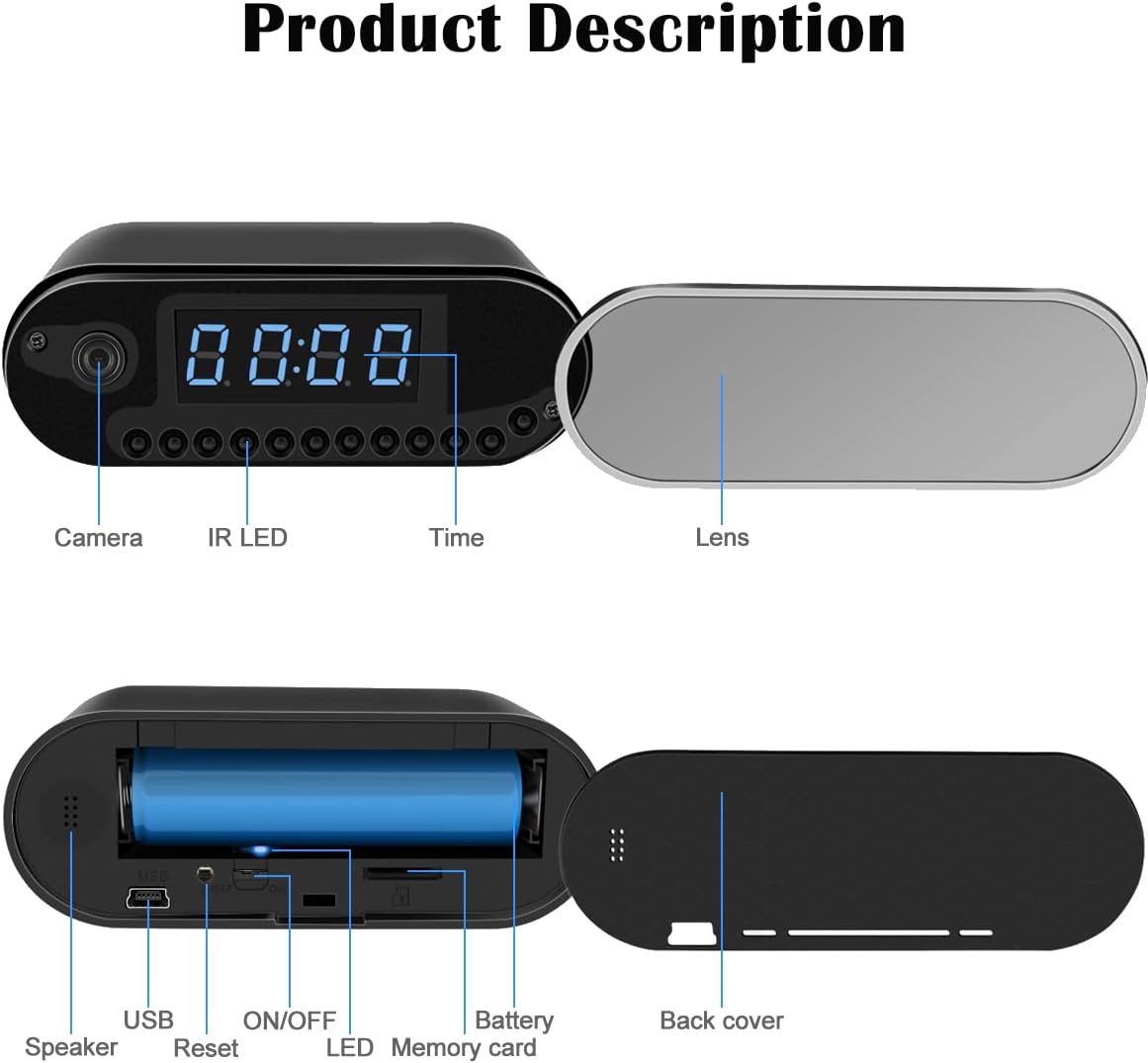 MINI WIFI CAMERA CLOCK 1080P