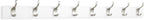 WALL MOUNTED COAT RACK, 8 MODERN HOOKS, WHITE