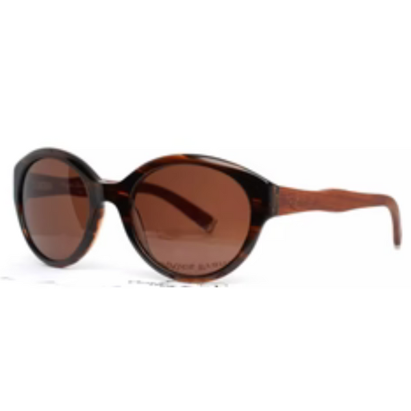 DIAGRAM AMBER WOOD WOMENS ROUND FULL RIM SUNGLASSES