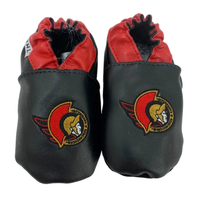 NHL OTTAWA SENATORS FAUX LEATHER BABY BOOTIES (18-24 MONTHS)