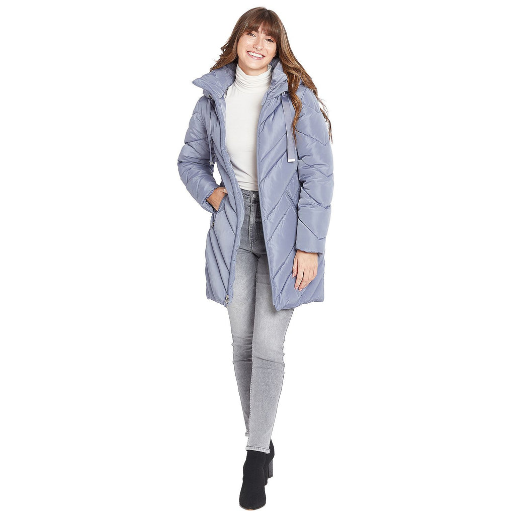 WOMEN'S CHEVRON QUILTED PUFFER JACKET