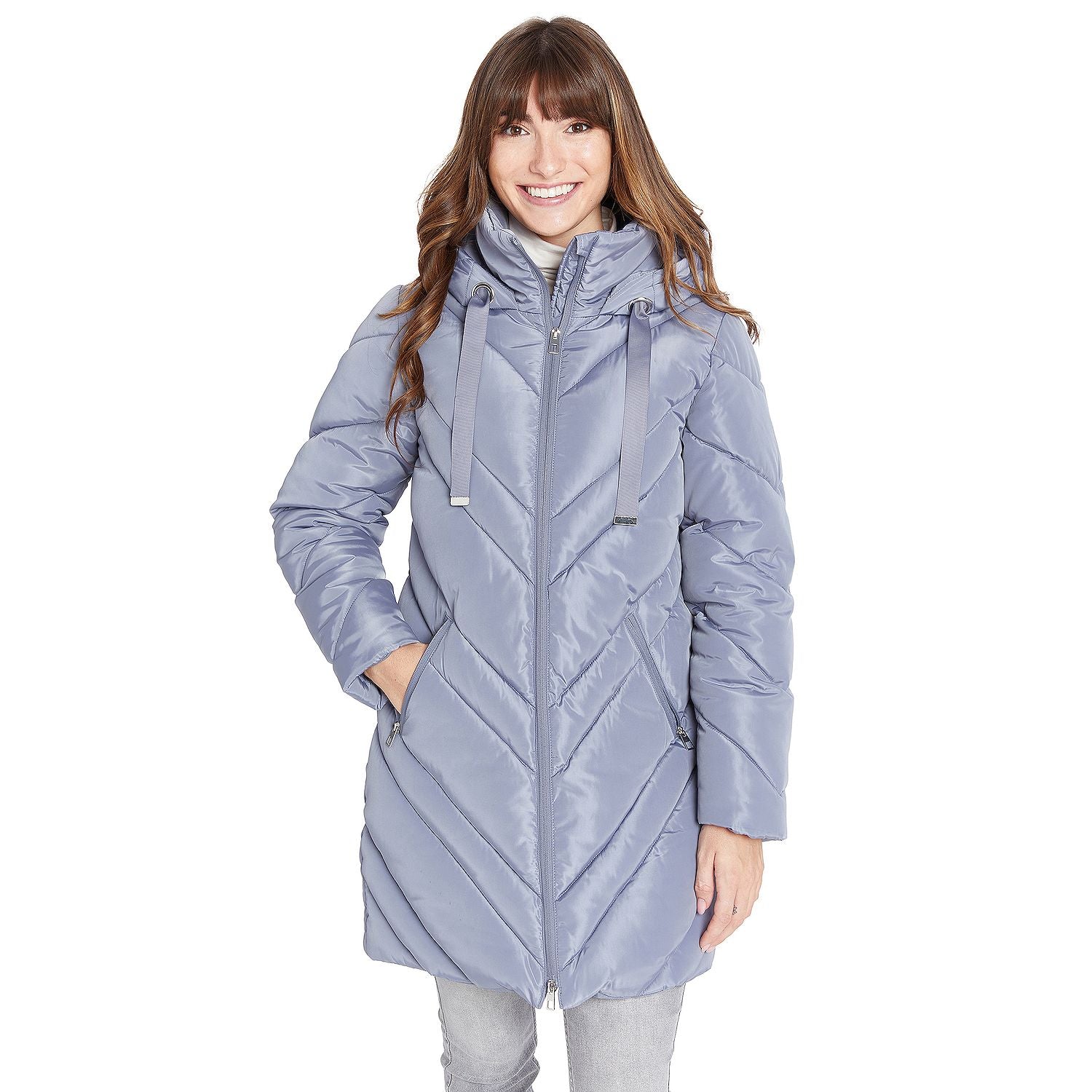 WOMEN'S CHEVRON QUILTED PUFFER JACKET