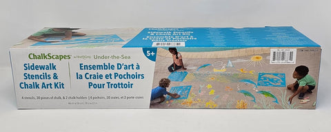 Pochoirs et craie pour trottoir sous la mer 