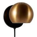 MID CENTURY MODERN WALL MOUNTED PLUG-IN SCONCE, 7.25"H, GOLD