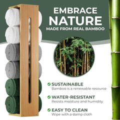 Wooden Towel Rack for Bathroom Wall Mounted