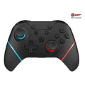 A black wireless gaming controller with textured grips, featuring a blue accent ring around the left analog stick, a red accent ring around the right analog stick, and diagonal blue and red accent lines on the sides. The controller is shown on a plain white background with a G2C3 brand logo in the top right corner.