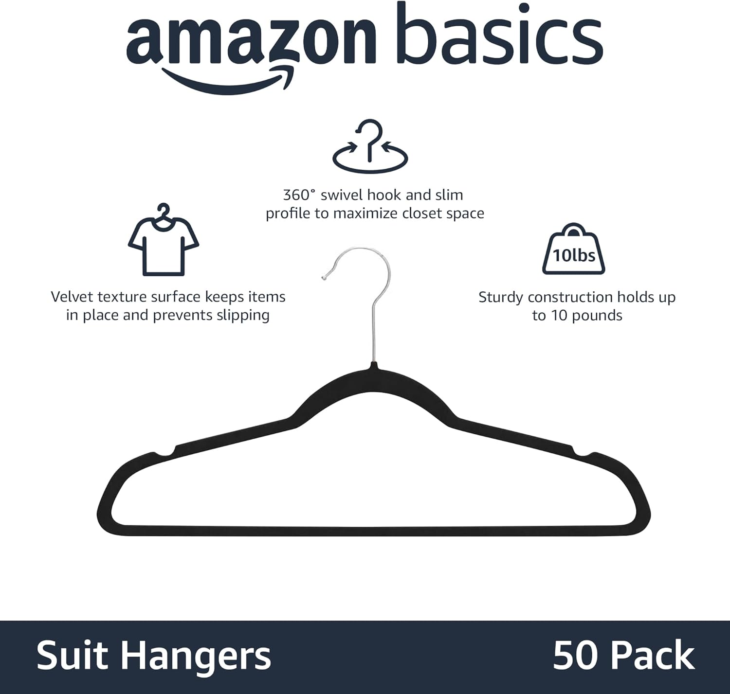 VELVET SUIT HANGERS - 50-PACK