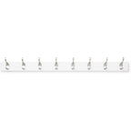 WALL MOUNTED COAT RACK, 8 MODERN HOOKS, WHITE