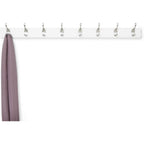 WALL MOUNTED COAT RACK, 8 MODERN HOOKS, WHITE