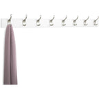 WALL MOUNTED COAT RACK, 8 MODERN HOOKS, WHITE