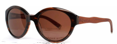 Diagram Amber Wood Womens Round Full Rim Sunglasses