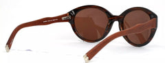 Diagram Amber Wood Womens Round Full Rim Sunglasses