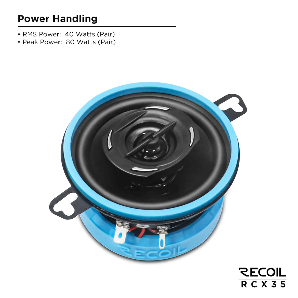 RECOIL 2PC 3.5" CAR AUDIO SPEAKERS