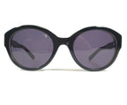 SUNGLASSES DIAGRAM BLACK WOOD BROWN ROUND FRAMES W PURPLE LENSES