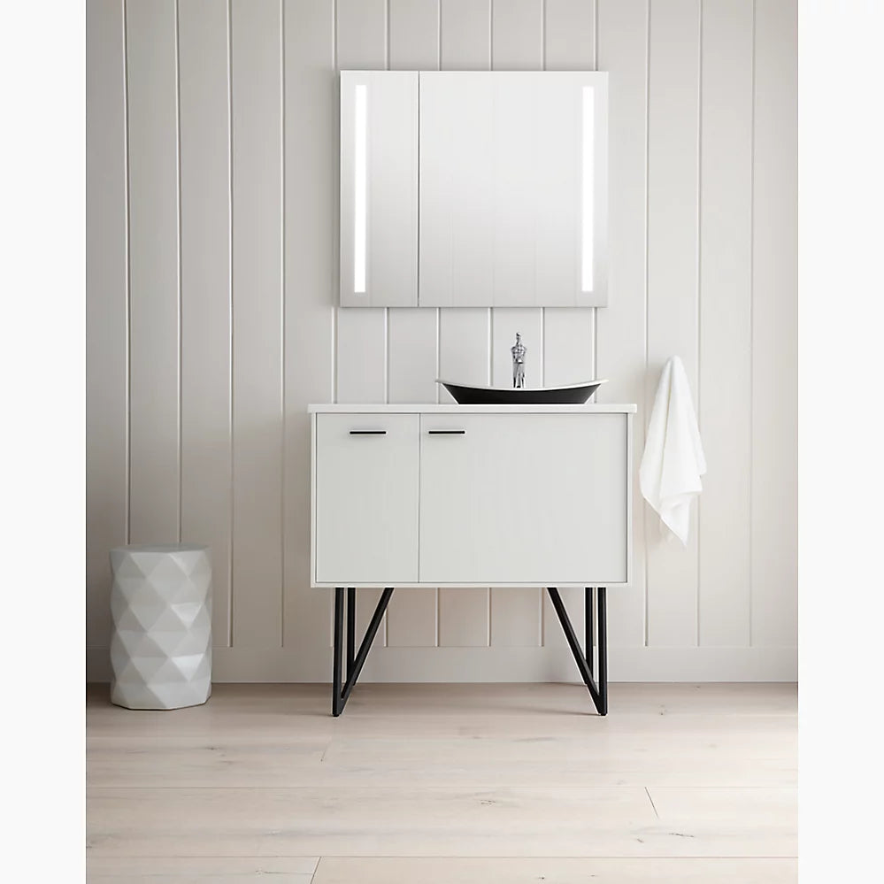VERDERA TWO-DOOR LIGHTED MEDICINE CABINET 34" X 30"