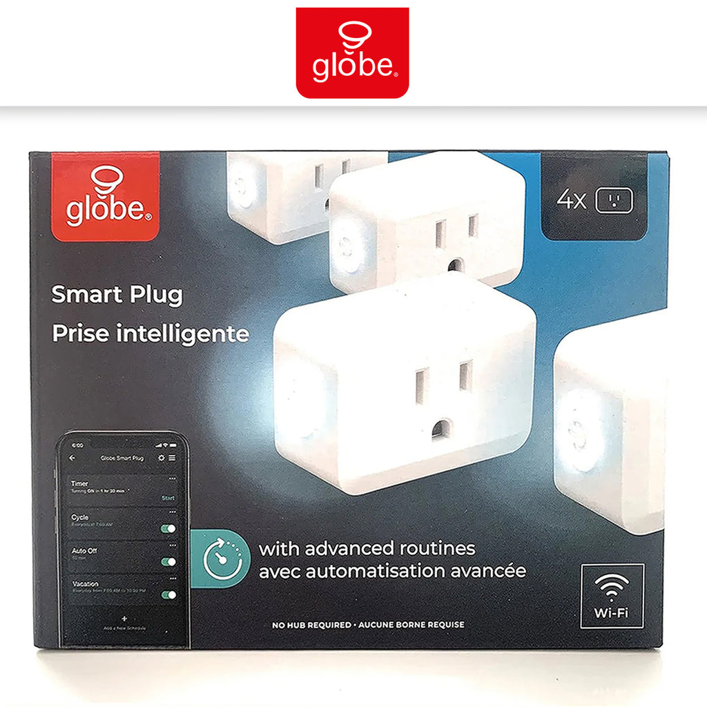 Prise intelligente Wi-Fi Globe Electric, paquet de 4 