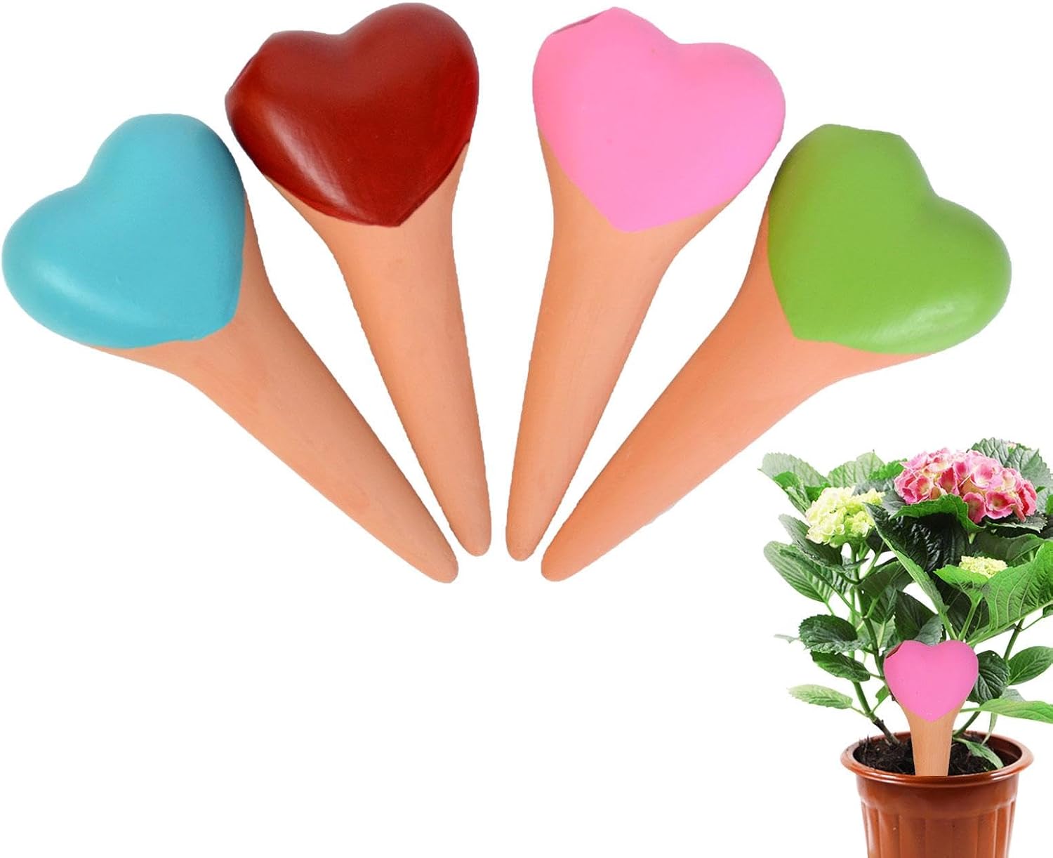 CERAMIC WATERING SPIKES - LOVE HEART SHAPE