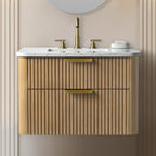 LILJAN 30'' WALL-MOUNTED SINGLE BATHROOM VANITY WITH ENGINEERED STONE TOP