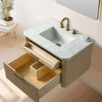 LILJAN 30'' WALL-MOUNTED SINGLE BATHROOM VANITY WITH ENGINEERED STONE TOP