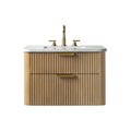 LILJAN 30'' WALL-MOUNTED SINGLE BATHROOM VANITY WITH ENGINEERED STONE TOP