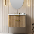 LILJAN 30'' WALL-MOUNTED SINGLE BATHROOM VANITY WITH ENGINEERED STONE TOP