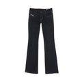 Black pants on a light gray background