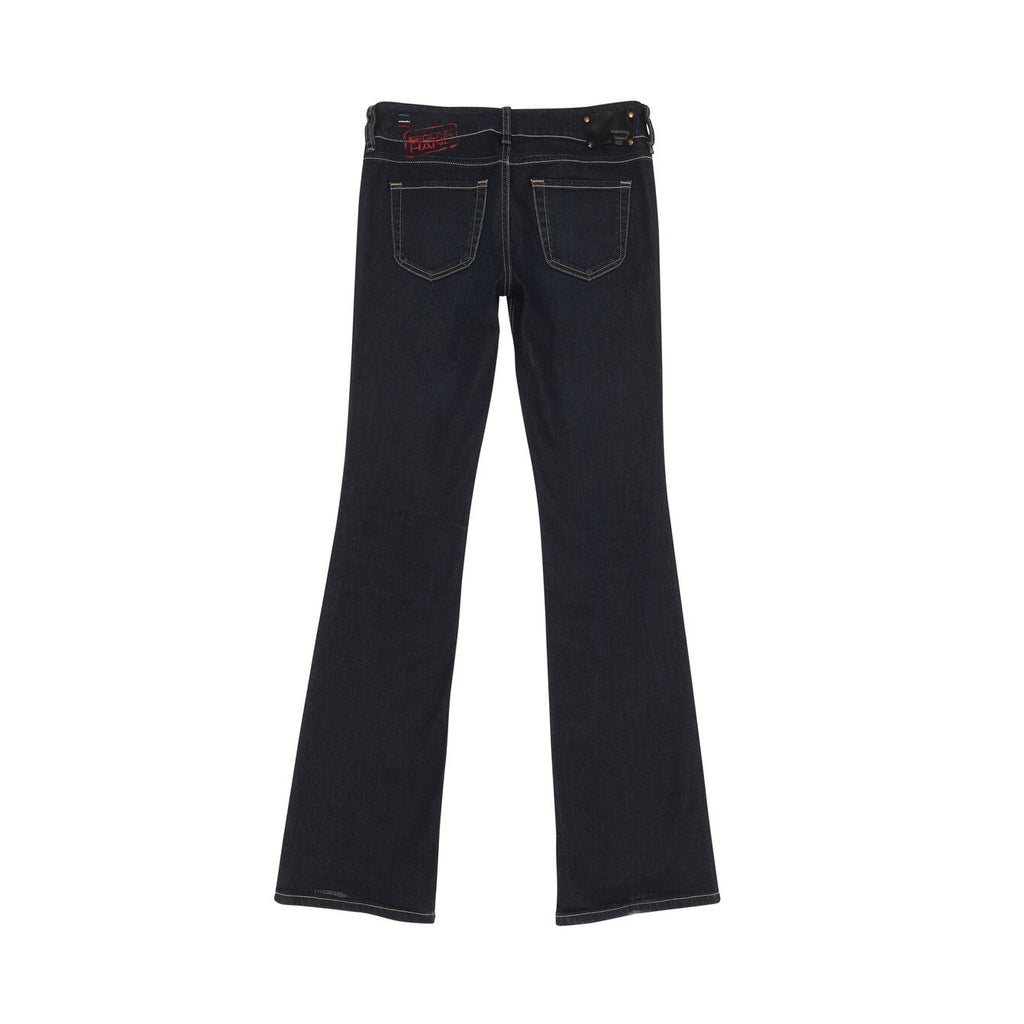 Pair of blue jeans on a white background