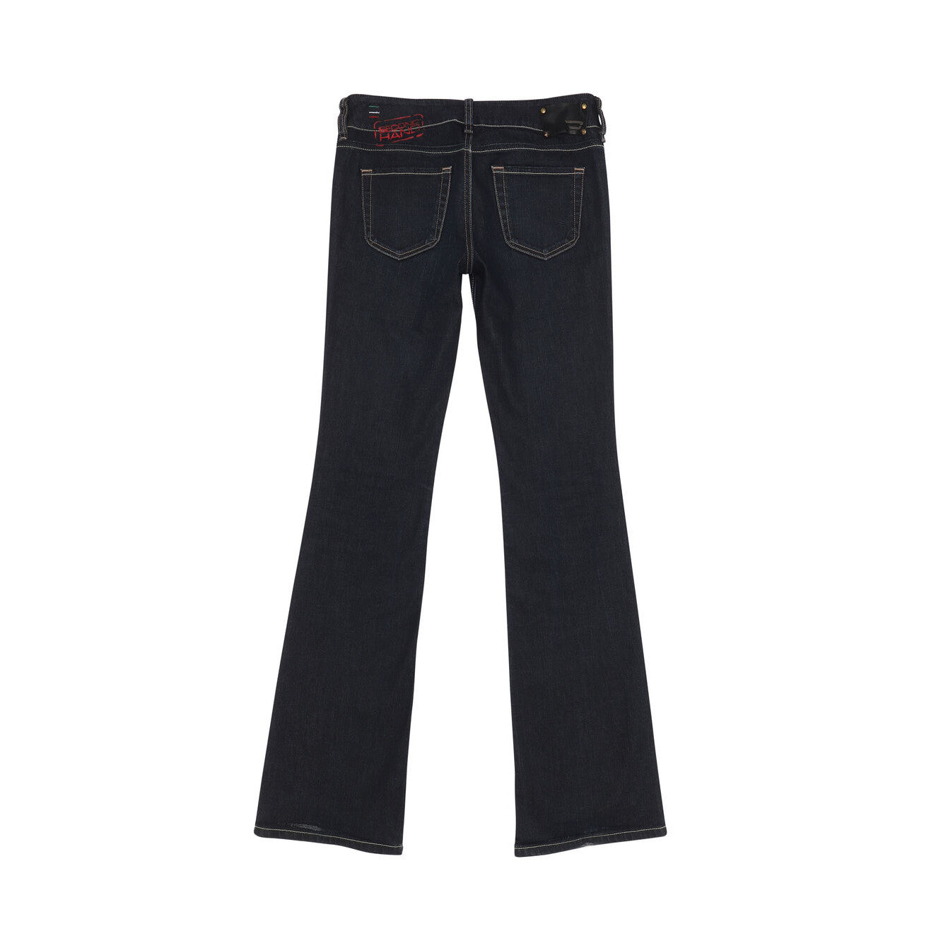 Pair of blue jeans on a white background