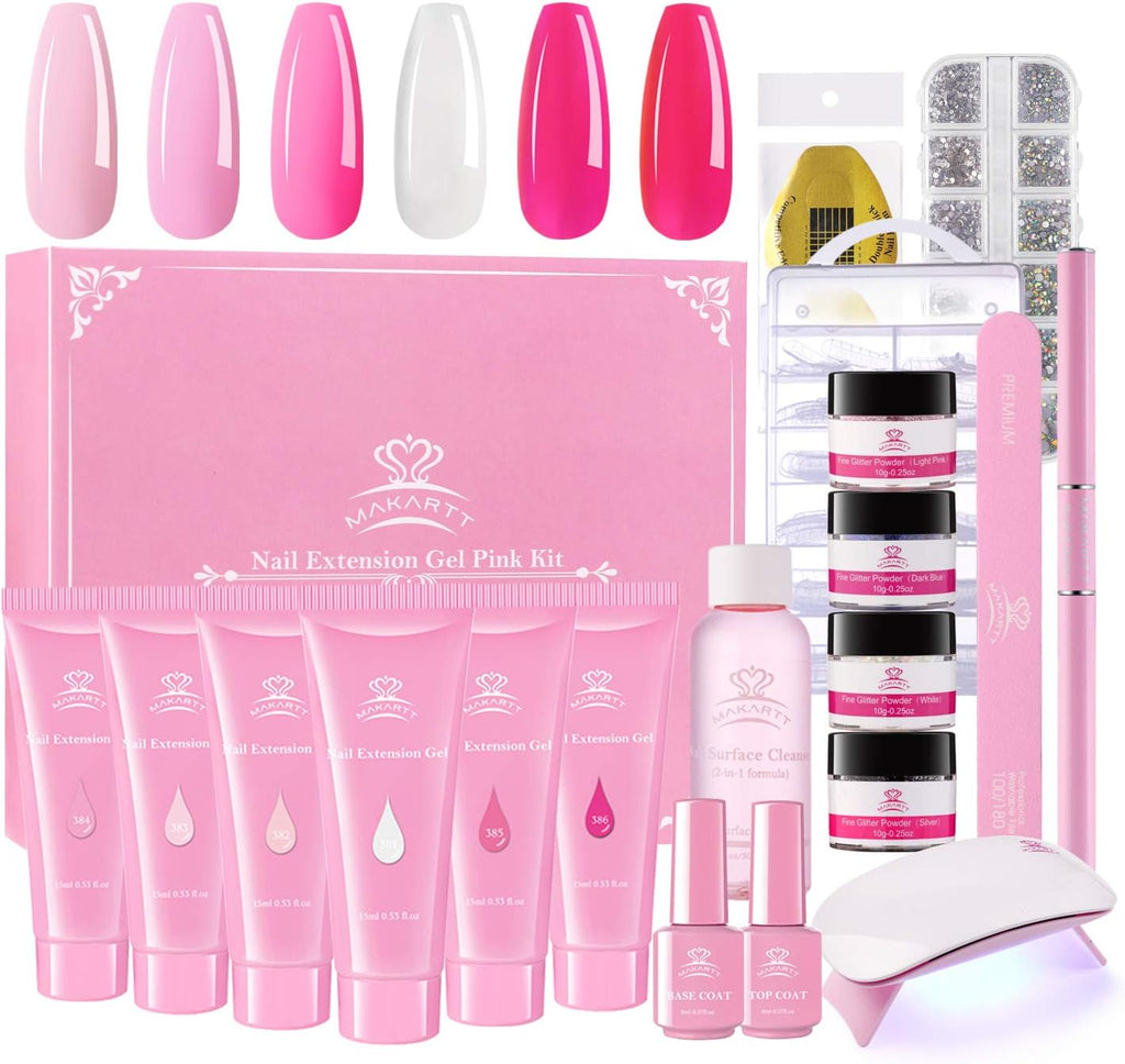 POLY NAIL GEL KIT - PINK & BLING