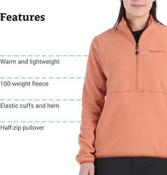 WOMEN'S ROCKIN 1/2 ZIP FLEECE JACKET  - SUNBURN