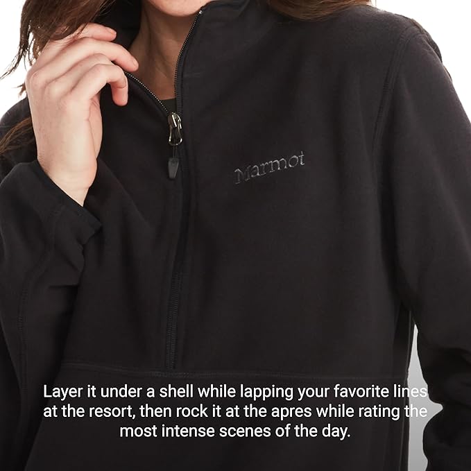 WOMEN'S ROCKIN 1/2 ZIP FLEECE JACKET  - BLACK