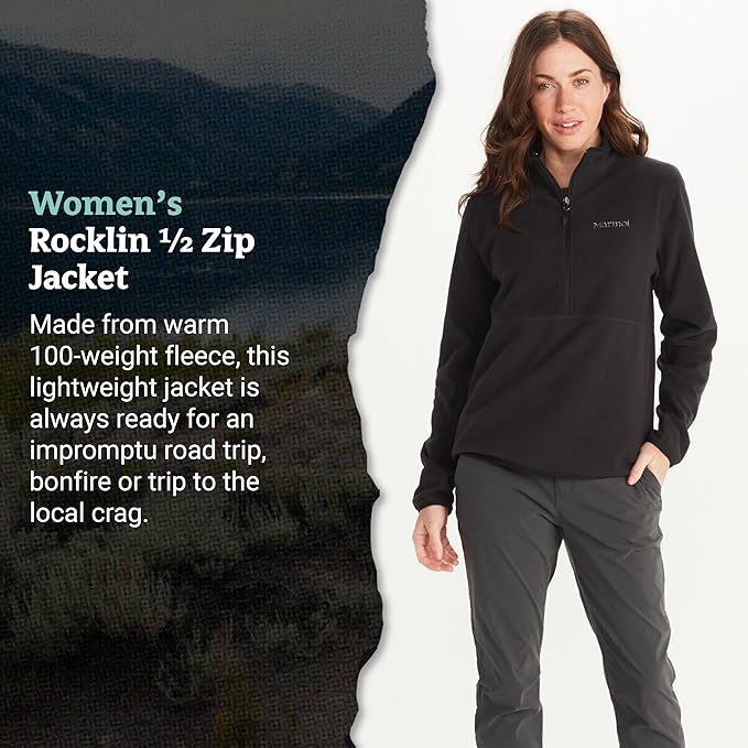 WOMEN'S ROCKIN 1/2 ZIP FLEECE JACKET  - BLACK