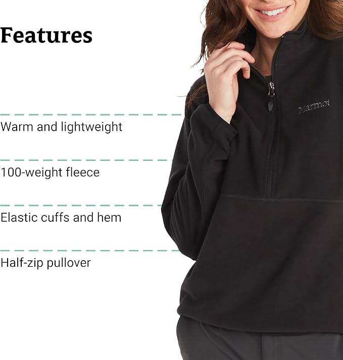 WOMEN'S ROCKIN 1/2 ZIP FLEECE JACKET  - BLACK