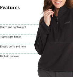 WOMEN'S ROCKIN 1/2 ZIP FLEECE JACKET  - BLACK