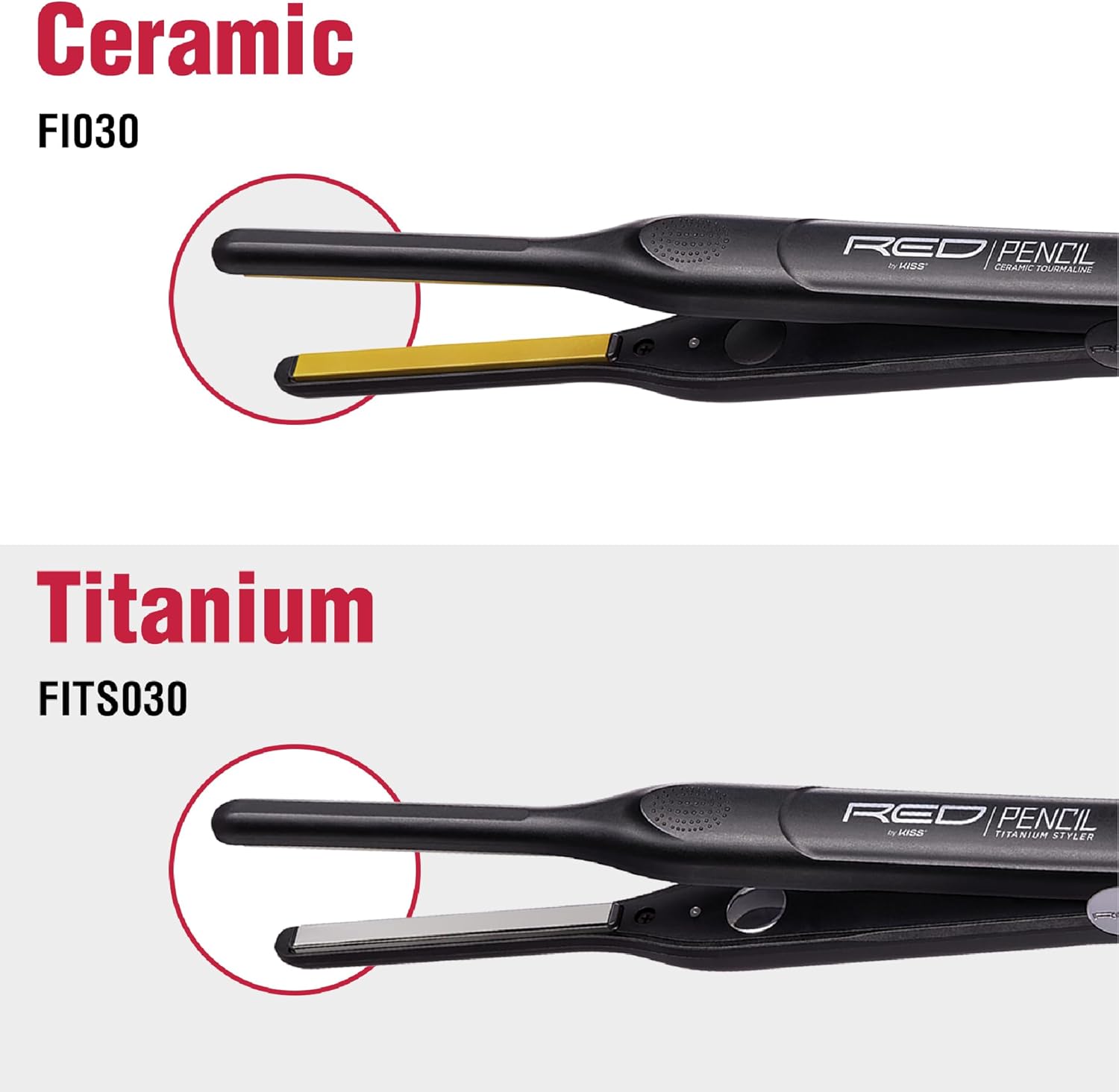 PENCIL FLAT IRON CERAMIC TOURMALINE HAIR STRAIGHTENER 0.3 INCH