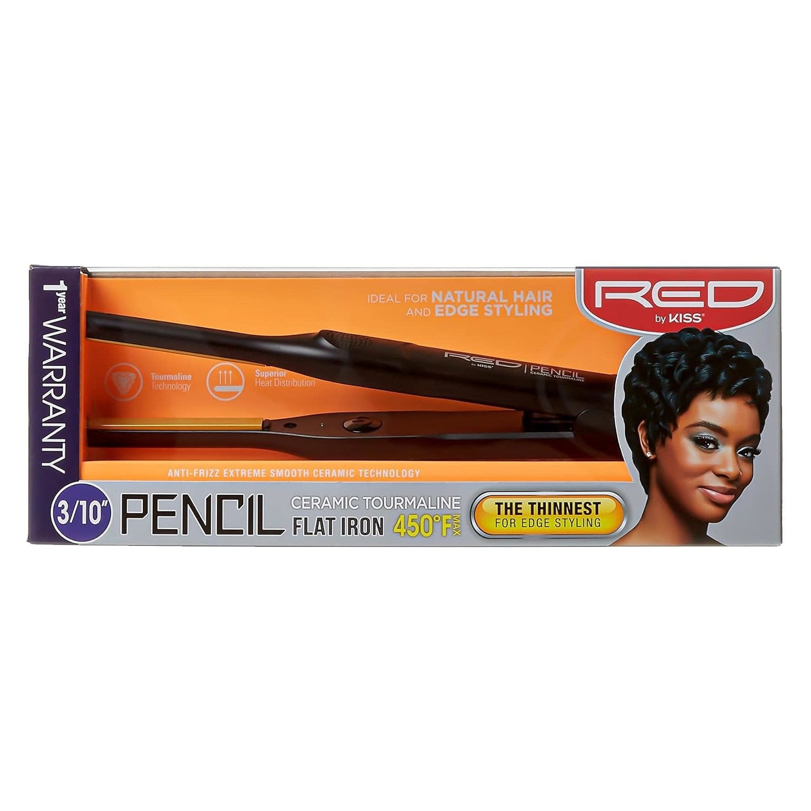 PENCIL FLAT IRON CERAMIC TOURMALINE HAIR STRAIGHTENER 0.3 INCH