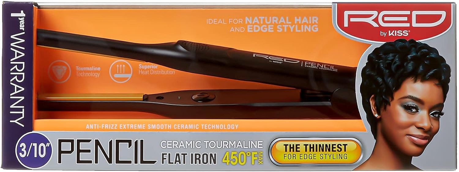 PENCIL FLAT IRON CERAMIC TOURMALINE HAIR STRAIGHTENER 0.3 INCH