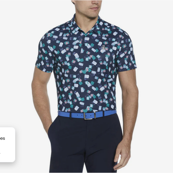 Pete's Travel Tags Print Short Sleeve Polo