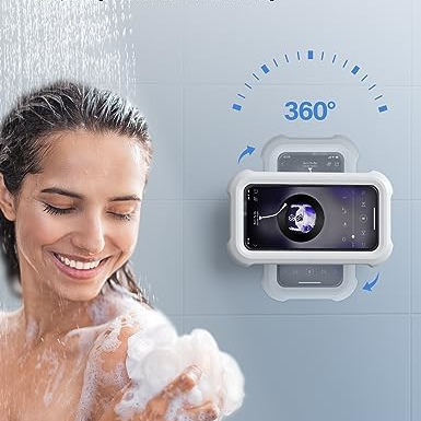 Lamicall Waterproof Shower Phone Holder | IPX6 Wall Mount Case with 360° Rotation for 4–7" Smartphones