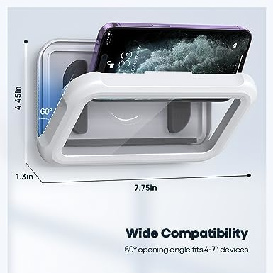 Lamicall Waterproof Shower Phone Holder | IPX6 Wall Mount Case with 360° Rotation for 4–7" Smartphones