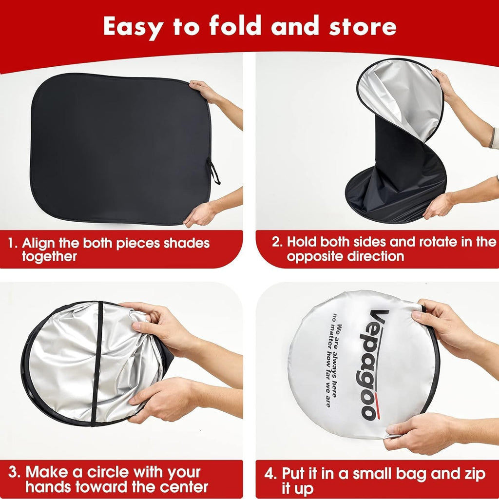 MAX DM5P 2-PIECE CAR WINDSHIELD SUN SHADE